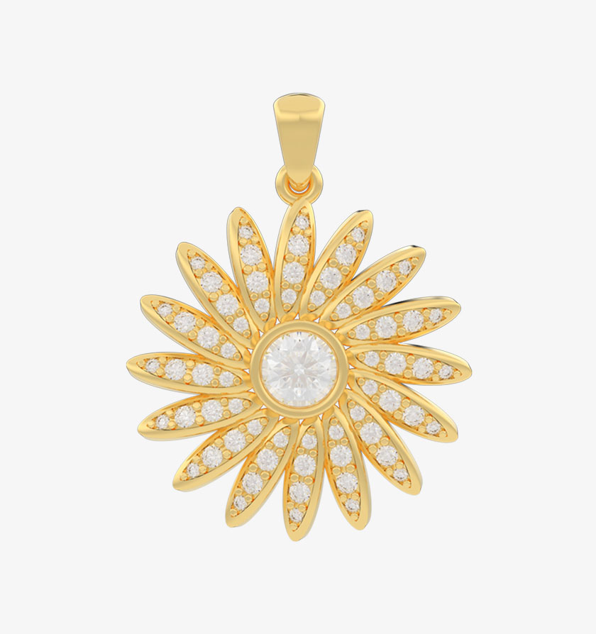 Sunburst Medallion Gold Necklace